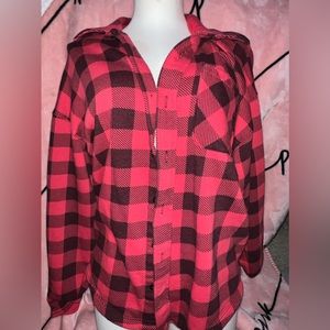 Victoria’s Secret red and black shacket